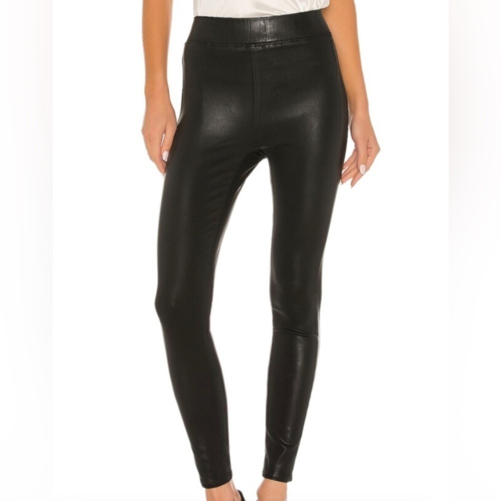 L’AGENCE Sz XS Rochelle Pull On Coated Faux Leather Elastic Waist Pants
